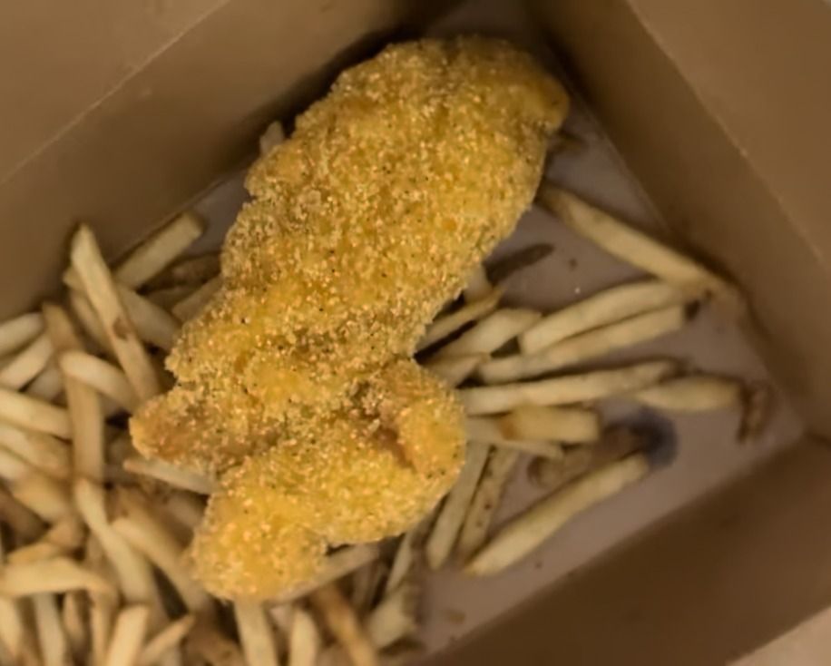 Gluten-free chicken nuggets and fries from the food court